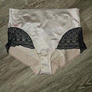 Ruby Ribbon Shapewear High-Waisted Briefs with Lace Accents